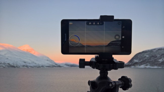 A lumia 950 shoots time lapse images in Norway.