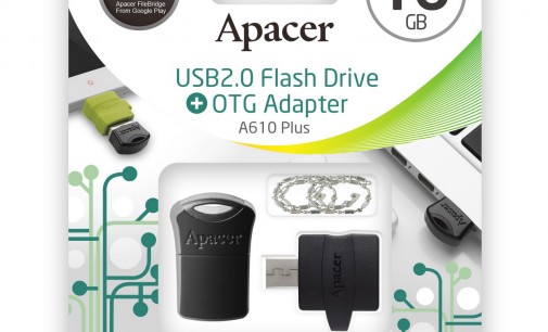 Apacer cung cấp bộ chuyển đổi A610 OTG Adapter kèm theo ổ nhớ siêu mini AH116 USB Flash