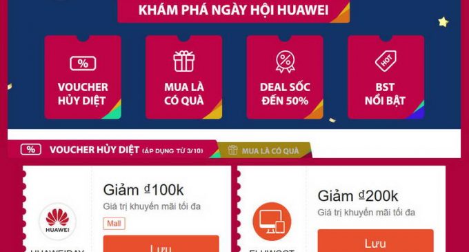Huawei có nhiều chương trình khuyến mại trong Ngày hội Huawei 3-10 tại Việt Nam