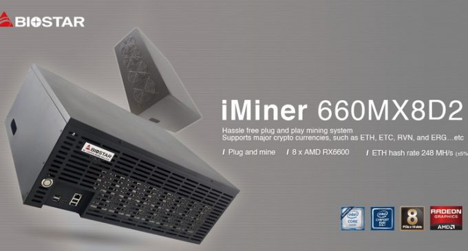 Thiết bị đào coin BIOSTAR iMiner 660MX8D2 với 8 GPU